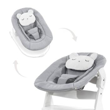 Hauck Alpha Bouncer 2v1 lehátko k jídelní židličce Pastel Bear Light Grey