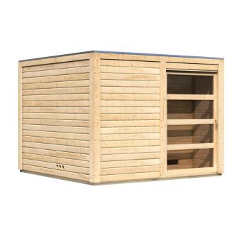 Venkovní finská sauna s předsíní 276 x 276 cm Dekorhome Smrk