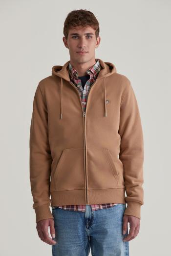 MIKINA GANT REG SHIELD FULL ZIP HOODIE WARM KHAKI