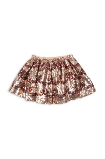 Sukně Konges Sløjd STARLA BOW WOW SKIRT zlatá barva, mini, áčková, KS102173