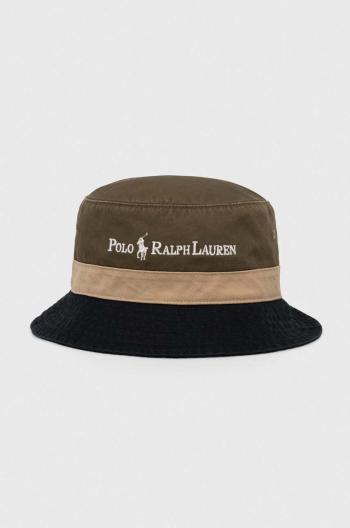 Bavlněný klobouk Polo Ralph Lauren zelená barva, 710950139001