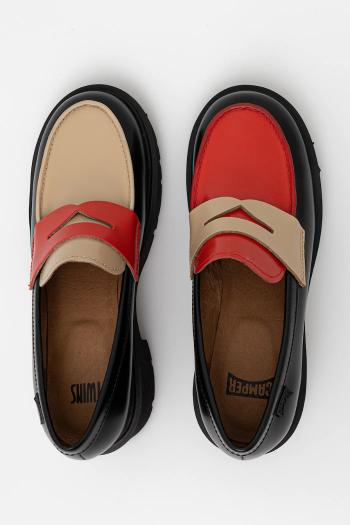 Mokasíny Camper TWS čierna farba, na podpätku, K201425-028