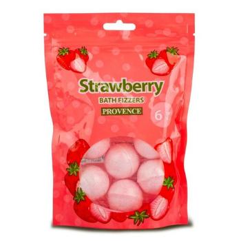 Bile de baie spumantă Provence Sparkling  Strawberry, 6 buc., roșu