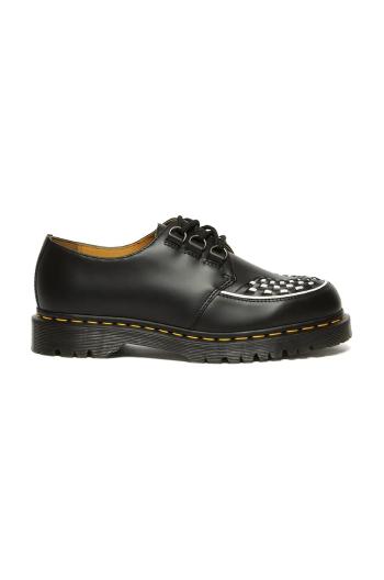 Kožené polobotky Dr. Martens Ramsey černá barva, na plochém podpatku, DM31499001