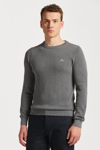 SVETR GANT COTTON PIQUE C-NECK DARK GREY MELANGE