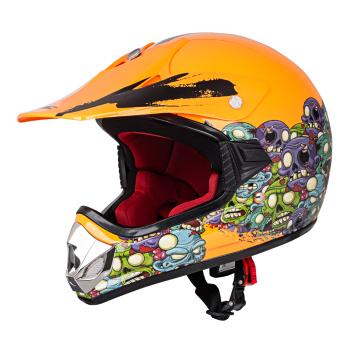 Dětská moto přilba W-TEC V310  M (51-52)  Zombie Neon Orange