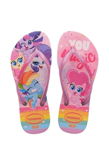 Dětské žabky Havaianas KIDS SLIM MY LITTLE růžová barva