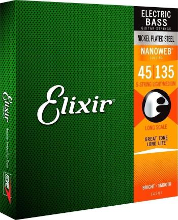 Elixir 14207 NanoWeb Light/Medium 45-135 Struny pro 5-strunnou baskytaru