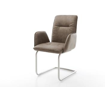 Jídelní židle Vinja-Flex taupe vintage konzolová podnož kulatá
