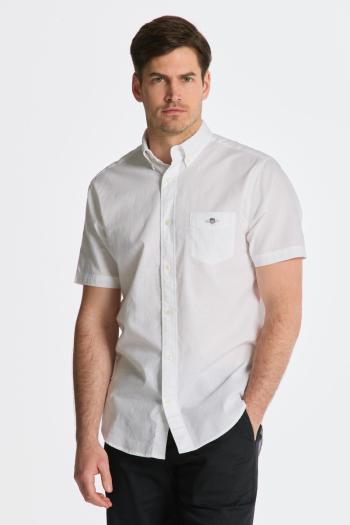 KOŠILE GANT REG COTTON LINEN SS SHIRT WHITE