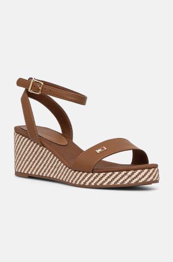 Sandály Tommy Hilfiger IM RAFFIA SANDAL hnědá barva, FW0FW08226