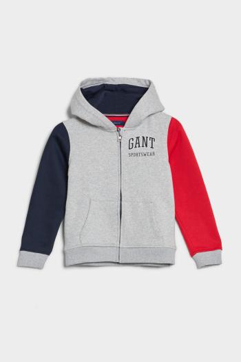 MIKINA GANT D1. CREST SHIELD FULL ZIP SWEAT LIGHT GREY MELANGE