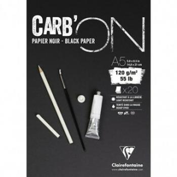 Černý skicák CarbON A5 120g, 20 listů