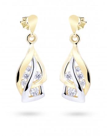 Cutie Jewellery Luxusní náušnice ze žlutého zlata s třpytivými zirkony Z8045-30-10-X-1