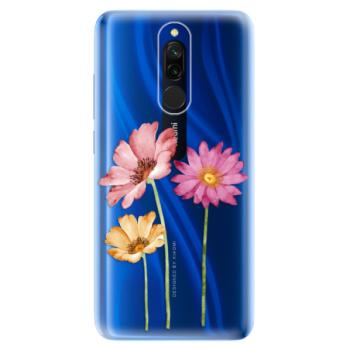 Odolné silikonové pouzdro iSaprio - Three Flowers - Xiaomi Redmi 8