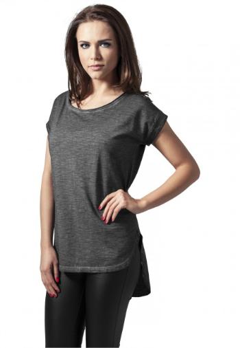 Urban Classics Ladies Long Back Shaped Spray Dye Tee darkgrey - S