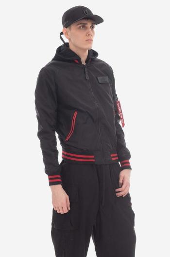 Bunda Alpha Industries MA-1 TT Hood Defense 126108 03 pánská, černá barva, přechodná