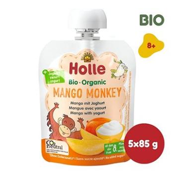 HOLLE Mango monkey bio dětské ovocné pyré s jogurtem 5× 85 g (7640161879805)