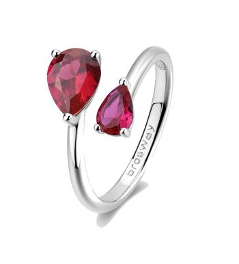 Brosway Stříbrný otevřený prsten Passion Ruby Fancy FPR115 52 mm