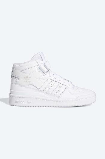 Kožené sneakers boty adidas Originals Forum Mid J bílá barva, FZ2086-white