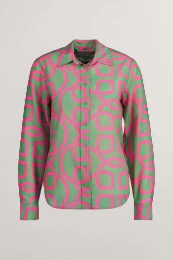 KOŠILE GANT REG MONOGRAM PRINT CTN SILK SHIRT PERKY PINK