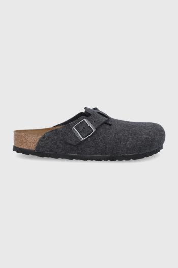 Vlněné pantofle Birkenstock Boston tmavomodrá barva, 160371