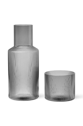 Karafa se sklenicí ferm LIVING Ripple Small Carafe Set