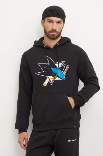 Mikina 47 brand NHL San Jose Sharks pánská, černá barva, s kapucí, s potiskem, HH022PEMIBR546611JK