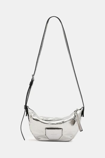 Kožená kabelka AllSaints MADEA CROSSBODY stříbrná barva, W231XB