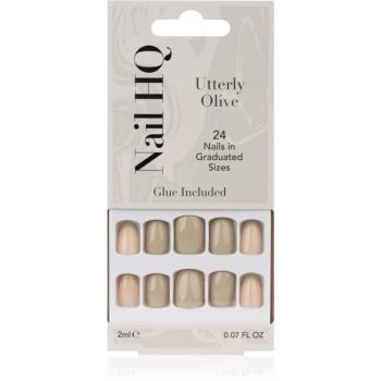 Nail HQ Square umělé nehty Utterly Olive 24 ks