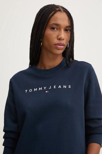 Mikina Tommy Jeans dámská, tmavomodrá barva, s potiskem, DW0DW17323