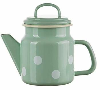 Mintová smaltovaná konvička s puntíky Mint dot  - Ø 12*17cm - 1L 16034.31.2