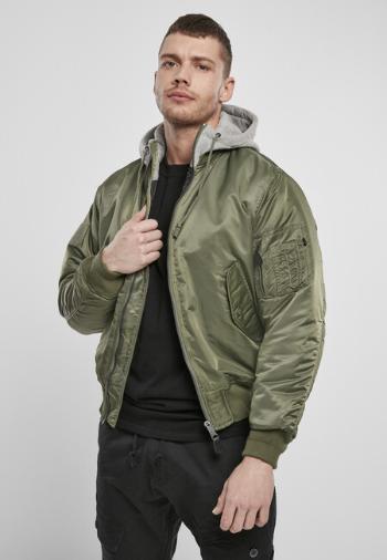 Brandit Hooded MA1 Bomber Jacket olive/grey - L