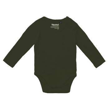 Neutral Dětské body s dlouhým rukávem z organické Fairtrade bavlny - Military | 62