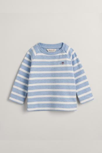 TRIČKO GANT STRIPED LS RAGLAN TOP LT BLUE MELANGE