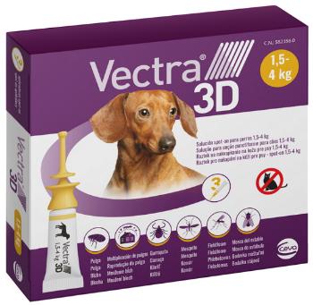 Vectra 3D dog XS pipety proti blchám a kliešťom pre psy od 1,5-4kg