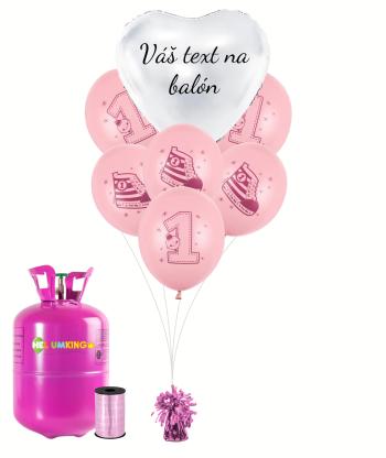 Personal Personalizovaný helium párty set růžový 1. - Teniska 16 ks