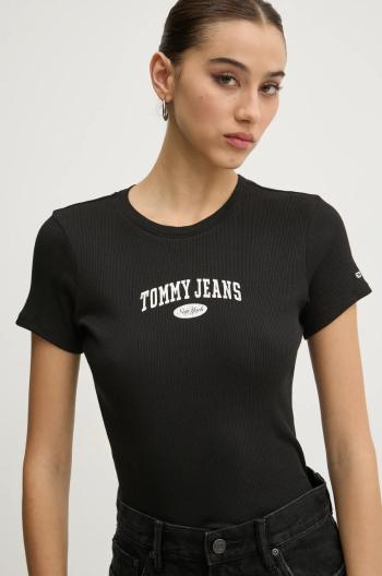 Bavlněné tričko Tommy Jeans černá barva, DW0DW19435