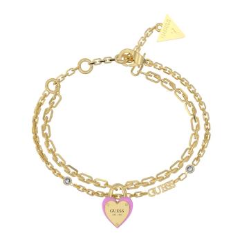 Guess Něžný dvojitý náramek All You Need is Love JUBB04206JWYGPK 18,5 cm