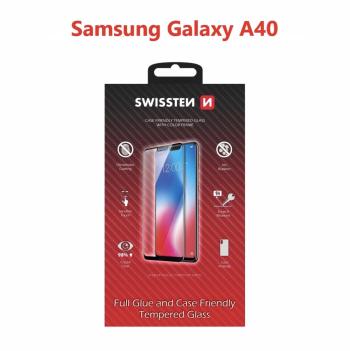 Üvegfólia Swissten Case Friendly Samsung Galaxy A40 üvegfólia - fekete