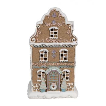 Hnědá svítící perníková chaloupka Gingerbread House - 12*9*20 cm / 3*AAA 6PR4318