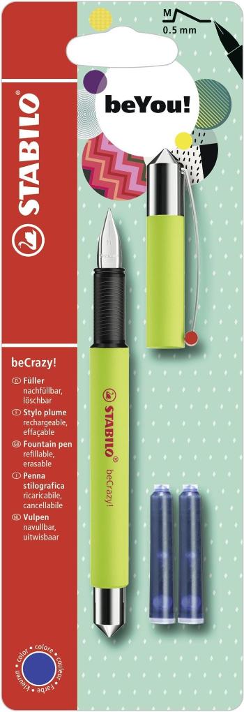 Töltőtoll STABILO beCrazy! Töltőtoll Uni Colors, lime puncs + 2 utántöltő