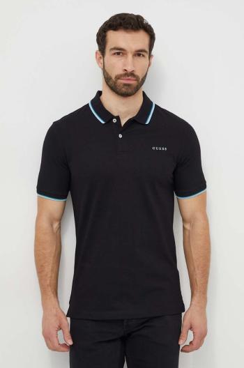 Polo tričko Guess LYLE černá barva, s potiskem, M4GP60 K7O64