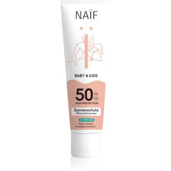 Naif Baby & Kids Mineral Sunscreen SPF 50 0 % Perfume ochranný krém na opaľovanie pre bábätká a deti bez parfumácie SPF 50 100 ml