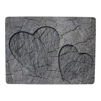 4ks šedé korkové prostírání srdce ve stromu Hearts grey - 30*40*0,4cm SCPMBHS