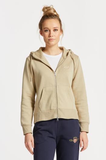 MIKINA GANT REG TONAL SHIELD ZIP HOODIE CONCRETE BEIGE