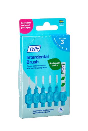 TePe Original mezizubní kartáčky z bioplastu 0,6 mm, modré, 6 ks, krabička