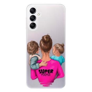 Odolné silikonové pouzdro iSaprio - Super Mama - Boy and Girl - Samsung Galaxy A14 / A14 5G