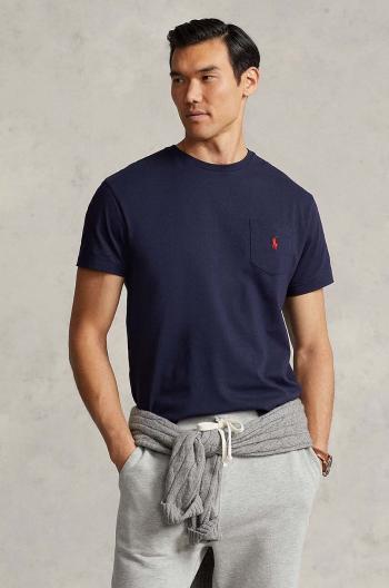 Bavlněné tričko Polo Ralph Lauren tmavomodrá barva, 710707095