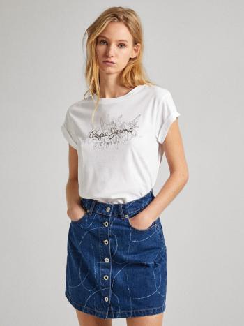 Pepe Jeans dámské bílé tričko HELEN  - S (800)